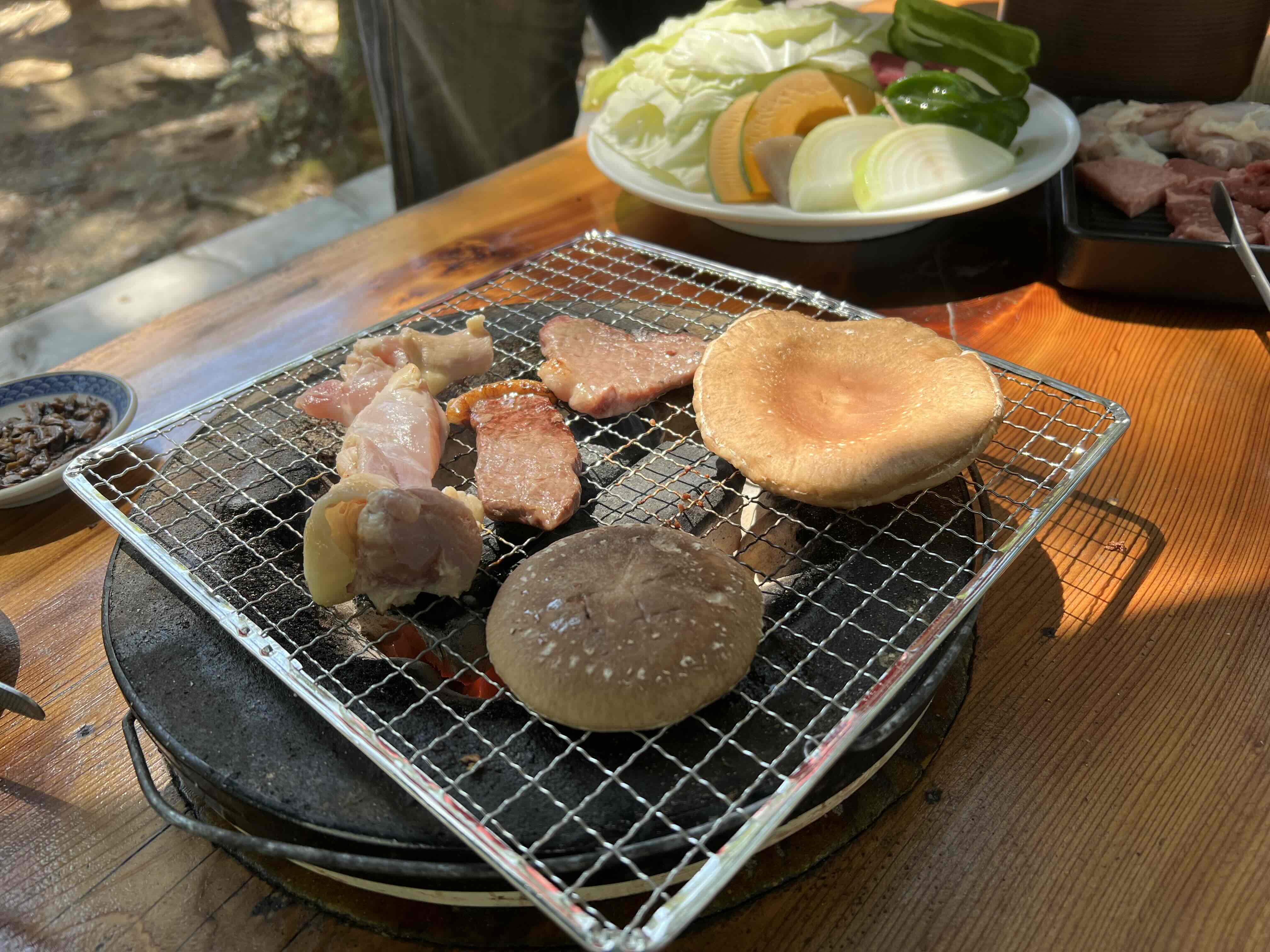 しいたけ園有馬富士のバーベキュー